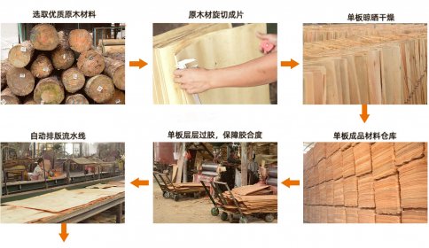 建筑模板生产-建筑木模板生产线流程图